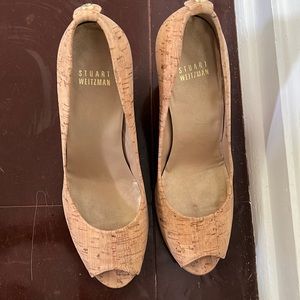 Stuart Weitzman cork wedge heels